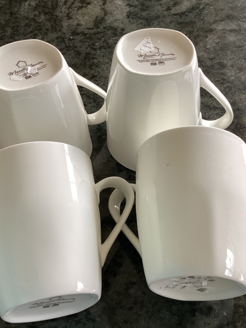 Maison Neuve Bone China Mugs Lot of 4